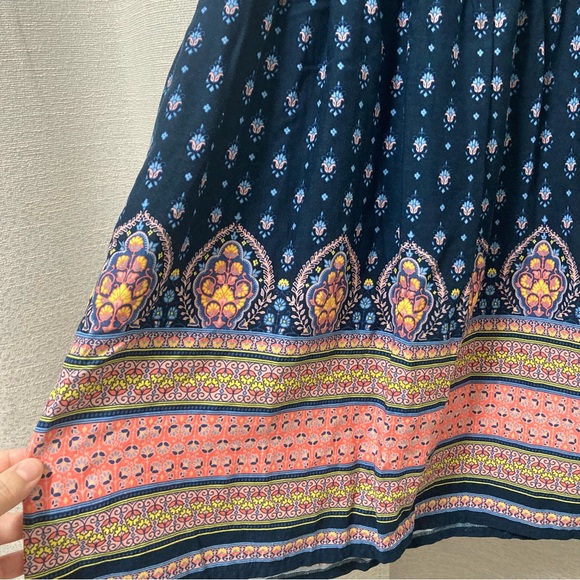 Mossimo Supply Co. Blue and Pink Midi Dress Women’s Size Medium | boho - Picture 4 of 11